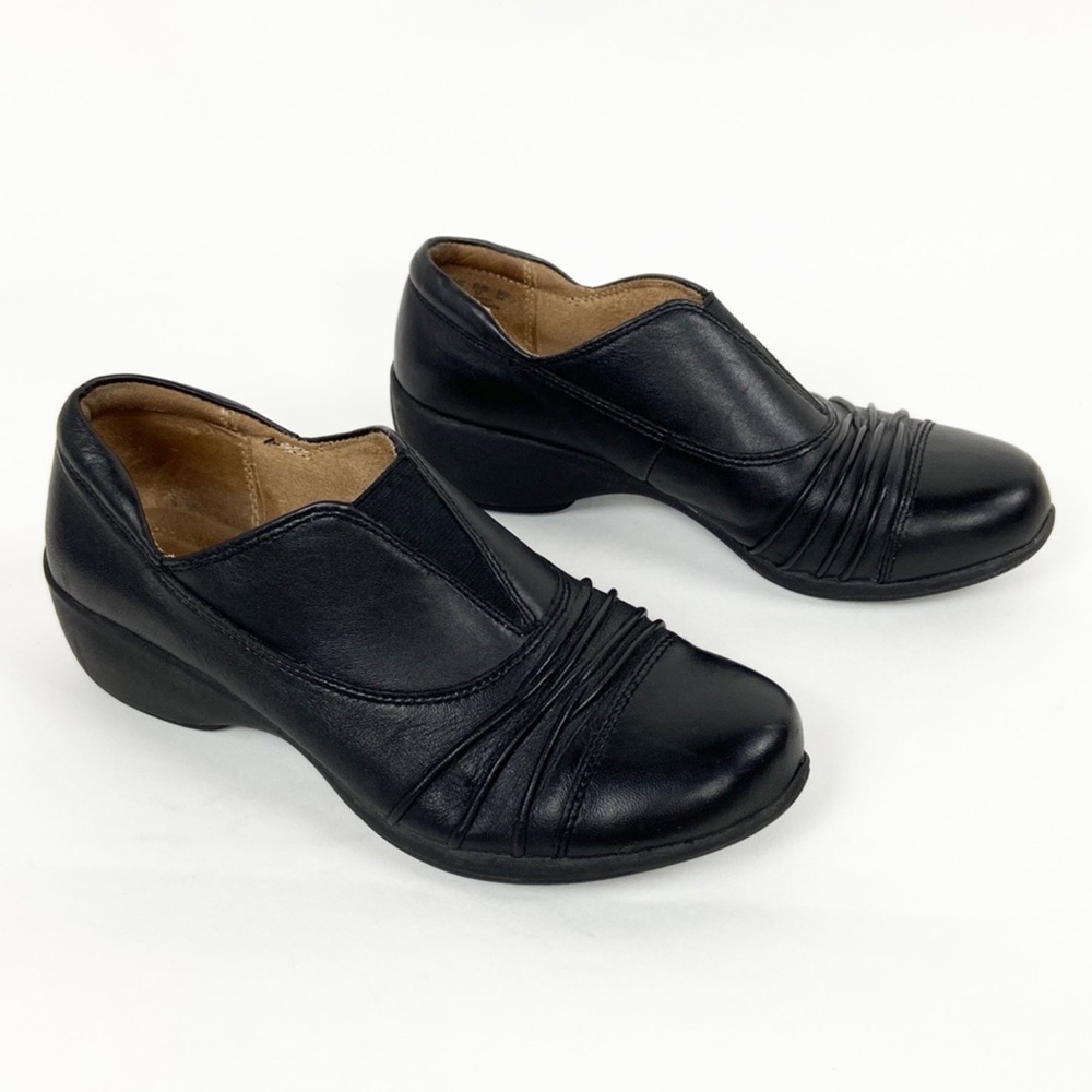 Naturalizer Jolton Black Leather Loafer Slip-on Low Heel Wedge Sz 7 - Picture 16 of 16